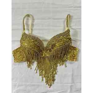 Costume de danse du ventre turc de haute qualité perlé soutiens-gorge Sexy nouveau Look Performance porter avec un prix raisonnable en gros disponible - Product Image 5