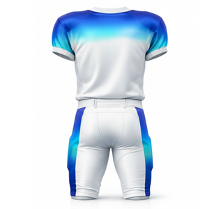 ชุดยูนิฟอร์มอเมริกันฟุตบอลสีน้ำเงิน-ขาวไล่เฉด ยอดขายดี รุ่นเอลีท แบบคอวี พร้อมกางเกงเสริมฟองน้ำในตัว - Product Image 2