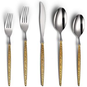 Premium Handmade Brass <b>Cutlery</b> Set Sustainable Eco-friendly Modern Luxury Design Gold Handles for Wedding Dining Presentation - Product Image 1