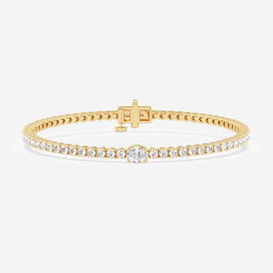 Pulsera de Moissanita con Corte Ovalado en Oro de 9k, Brazalete de Diamantes - Product Image 2