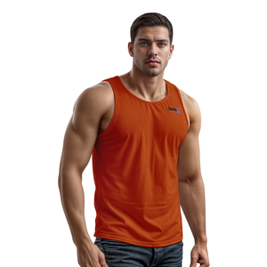 Wholesale 2025 <b>Men</b> Tank Top 100% Cotton Breathable Eco-Friendly Anti-Shrink Moisture Wicking Fitness Vest OEM ODM Customized - Product Image 2