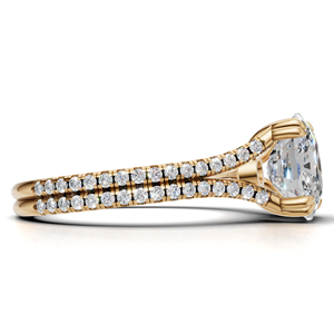 Bague de fiançailles en diamant de laboratoire certifié IGI, taille coussin, à double sangle, plaqué rhodium or 18 carats, pavé de diamants, cadeau - Product Image 3