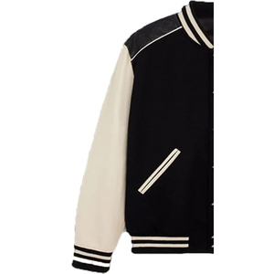 Veste universitaire en cuir véritable sur mesure, vente en gros d'usine, conception OEM, respirante, coupe-vent, haute qualité, broderie sur le devant pour hommes - Product Image 6