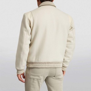 Vestes d'université pour hommes de grande taille vestes d'université en gros veste d'université Letterman unie avec logo personnalisé pour hommes - Product Image 4