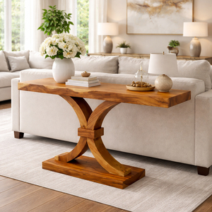 Mesa Consola de Madera Maciza de Suar o Monkey Pod de Alta Calidad, Diseño Moderno, Multiusos, Decoración para el Hogar, Comedor, Entrada, Sala de Estar - Product Image 3