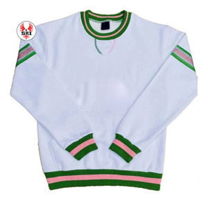 Alpha |   Kapa |   Sweat-shirt Alpha avec broderie grecque, col rond, sur mesure pour femmes |   Sweat-shirt en molleton de coton brodé pour femme de la sororité - Product Image 3