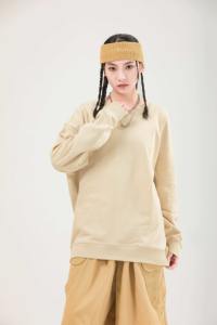 เสื้อสเวตเชิ้ตมีฮู้ดสำหรับผู้หญิงเสื้อสเวตเตอร์ผ้าฝ้าย330gsm มีฮู้ดพิมพ์โลโก้ด้านหน้าที่เรียบง่ายดีไซน์คอกลม - Product Image 3