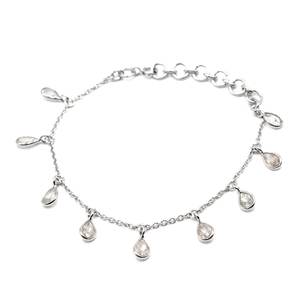 Minimalist Dainty Teardrop Zircon <b>Bracelet</b> Adjustable <b>Fine</b> <b>Charm</b> Wedding Jewelry Gift Item - Product Image 1