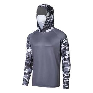 Chemises pour hommes UPF 50 + Protection solaire Sweat à capuche manches longues SPF UV Séchage rapide Chemises légères en polyester de pêche Impression par sublimation - Product Image 5