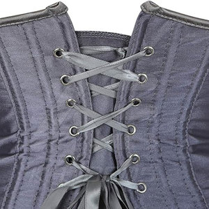 Women Under Bust Corset Satin Firm <b>Control</b> Shapewear Hook-and-Eye Design <b>Tummy</b> <b>Control</b> Daily Wear - Product Image 6
