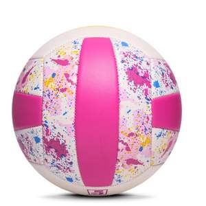 Bonita pelota de voleibol rosa para niñas, tamaño oficial 5, cuero de PVC promocional, sensación suave, cosida a máquina para sorteo de eventos - Product Image 2