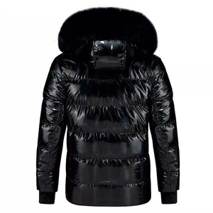 High Quality Men's 3D Blue Shiny Puffer <b>Jacket</b> New Arrival Full Sleeve <b>Canvas</b> Coated Winter Closure High Street Manufactured - Product Image 2