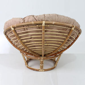 Fauteuil lounge minimaliste en rotin naturel éco-responsable fait main, design large pour salon, hôtel, resort, utilisation en extérieur et en intérieur - Product Image 4