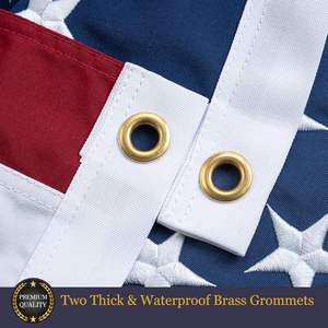 Drapeau américain 4x6 pieds, 100% coton, neuf, résistant, pour extérieur, brodé, résistant à la décoloration - Product Image 3