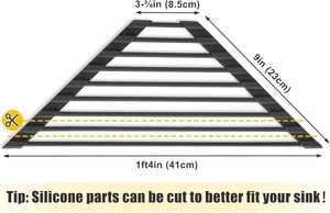 Estante de secado de platos enrollable triangular pequeño con marco de acero inoxidable con revestimiento de silicona para esquinas de fregadero - Product Image 2