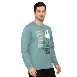 เสื้อยืดแฟชั่นสำหรับผู้ชายเสื้อยืดคอกลมแขนยาวพิมพ์ลายดีไซน์ตามสั่ง - Product Image 3