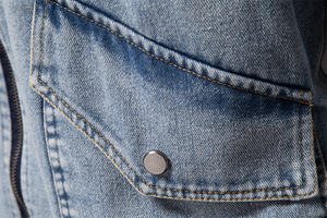 Otoño e Invierno Nuevo estilo Hombres Agregar Chaqueta de mezclilla de terciopelo Chaqueta de mezclilla de lavado informal - Product Image 5