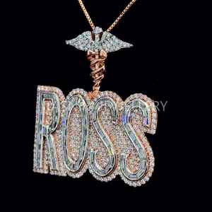 Cadena Cubana Unisex de Plata de Ley 925 de la Mejor Calidad, Chapada en Oro de 10K, con Moissanita VVS con Certificación GIA, Corte Brillante, Cierre con Letra Personalizada - Product Image 4