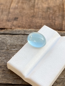 พลอยคาโมชอนสี9.03กะรัตและพลอยสีฟ้าสวยทรงวงรีทำเครื่องประดับอัญมณีสีขาววาวลูกปัดหลวม - Product Image 5