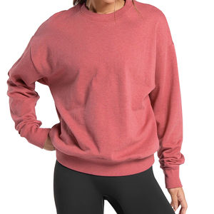 Sweat-shirt pour femmes avec logo personnalisé, respirant, imprimé, 100% coton, de haute qualité, épaules tombantes, pour femmes - Product Image 1