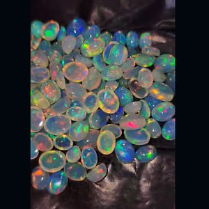 136 pièces d'opale éthiopienne naturelle 7x5mm 8x6mm 9x7mm Cabochon ovale 117 Cts Lot Iroc ventes qualité opale blanche cabine de pierres précieuses US $228 - Product Image 4