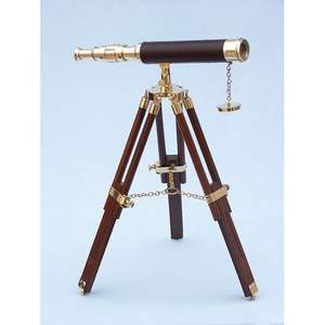 Premium Nautical Metal And Wooden <b>Telescope</b> With <b>Brass</b> Optics For Ship Captain Theme And Elegant Home Display - Product Image 3