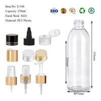 Bouteille cosmétique en plastique PET durable de 250 ml avec fond convexe, pompe pulvérisatrice, impression sérigraphique, épaisseur 1 mm, JW-948 personnalisée