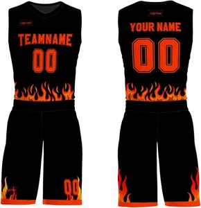 Custom <b>Men's</b> Basketball Uniform with Personalized Print Breathable Top and <b>Shorts</b> Set for Youth Sports - Product Image 4