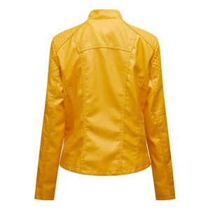 Chaqueta de Motocicleta para Mujer, de Piel de Oveja Genuina, con Lona Impermeable, Resistente al Viento, Transpirable, Reversible, Ecológica, de Poliéster - Product Image 3