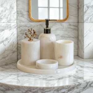 ชุดอุปกรณ์ห้องน้ำเรซิ่นหมุนวน5ชิ้นเป็นมิตรต่อสิ่งแวดล้อมทันสมัยสไตล์นางฟ้าที่ทันสมัยปรับขนาดได้ตามต้องการบ้านโรงแรม - Product Image 6
