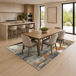 RUGS DEPOT LXDP-0207 Wholesale Terracotta Gold Ethnic Kilim Digital Printed Machine Washable Chenille Area Rug Non <b>Slip</b> - Product Image 4