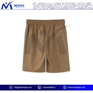 Short de sport 100% coton personnalisé uni marron et noir pour homme Séchage rapide Respirant Léger Gym Running - Product Image 2