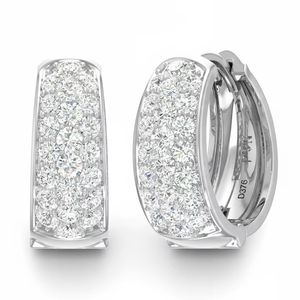 Pendientes Huggies de Oro de 14K y Diamante Natural Glam Curve de 1.01 Quilates - Product Image 1