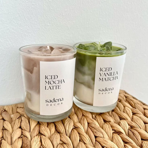 Logo personalizzato candela di cera di soia fatta a mano per i regali di natale all'ingrosso all'ingrosso freddo Matcha Latte profumato caffè e Matcha candela - Product Image 5