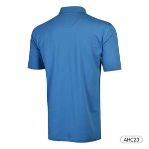 Men's Blue Classic for Shirt Short Sleeve Solid Color Breathable Quick Dry 100% Polyester Knitted Fabric Digital Printing Front - Product Image 2