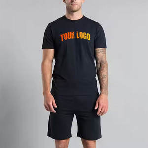 Conjunto de Pantalones Cortos Transpirables de Secado Rápido para Hombre, Nueva Colección de Verano 2025, 100% Algodón, Artículo Más Vendido, Cuello en V con Estampado Técnico - Product Image 1