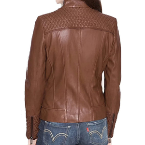 Vestes en cuir pour femmes de couleur personnalisée, manteaux pour filles, vente en gros de vestes en cuir véritable, vêtements de mode - Product Image 2