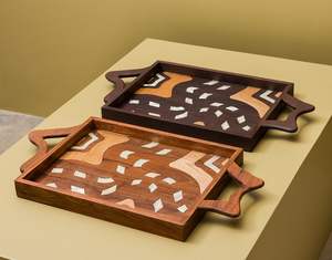 Plateau de service en Mdf de qualité supérieure au look artistique Parfait pour les maisons minimalistes, les bureaux contemporains et les événements spéciaux - Product Image 5