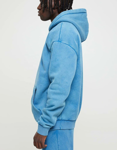 Vente en gros de pulls à capuche personnalisés en molleton de coton pour hommes, manches longues, coupe Boxy, style vintage délavé à l'acide, brodés pour l'extérieur - Product Image 4