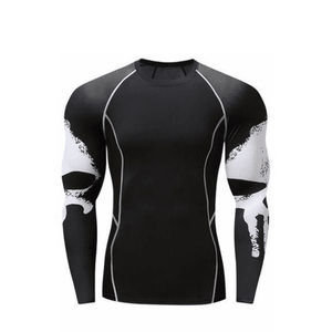 Rash Guard de qualité supérieure OEM pour hommes, imprimé par sublimation, en spandex, pour la salle de sport, le fitness, le surf, la plongée, chemises de compression - Product Image 1