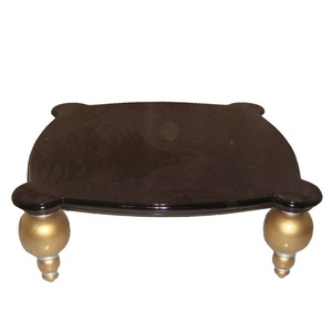 โต๊ะกาแฟไม้ โต๊ะกลางทาสีมะฮอกกานี โต๊ะกาแฟทรงสี่เหลี่ยมสไตล์ฝรั่งเศส โต๊ะน้ำชาโบราณสำหรับเฟอร์นิเจอร์ห้องนั่งเล่น - Product Image 4