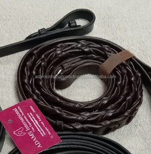 Riñas de goma de caballo en cuero de calidad trenzada, COLOR negro y marrón - Product Image 3