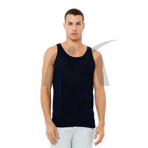 เสื้อกล้ามกีฬาของผู้ชายแห้งเร็วระบายอากาศได้ดีผ้าถักแขนกุดฟิตกล้ามเนื้อสำหรับการฝึกเข้ายิมและสวมใส่ในชีวิตประจำวัน - Product Image 1