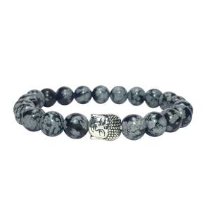 High Quality <b>Bracelet</b> snowflake obsidian Buddha Beads Stone <b>Bracelet</b> Crystal Gemstone Fashion Jewelry Men and <b>Women</b> Gift Energy - Product Image 4