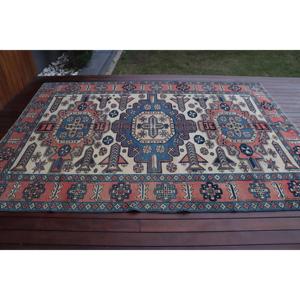 Tapis turc vintage, grand tapis de 6,46 x 9,1 pieds, tapis Ikat rouge - Product Image 3