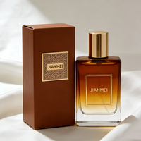 Flacon de parfum en verre carré ambré, flacon de parfum en verre vide noir, flacon de parfum de luxe de 50 ml avec boîte