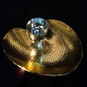 Metal de primera calidad en forma de corazón hecho chapado en oro de alta calidad y plata brillante pulido martillado textura único cuenco elegante - Product Image 1