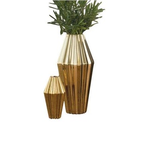 Restaurant Jardin Vase En Aluminium pour Décoration De Table Décor À La Maison Métal Plaqué Or Finition Vase En Aluminium pour La Décoration - Product Image 2