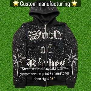 Sweats à capuche pour hommes en coton 100% avec lavage à l'acide, lourds, pour l'hiver, avec broderie et impression personnalisées, sweats à capuche très demandés - Product Image 5