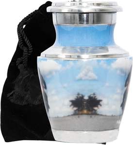 Motociclismo Into Heaven Urna de cremación de motocicleta con bolsa de terciopelo. Urna funeraria de recuerdo de motociclista con personalización - Product Image 4